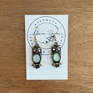 3/$30! Handmade Owl Earrings Jewelry with Green Accents